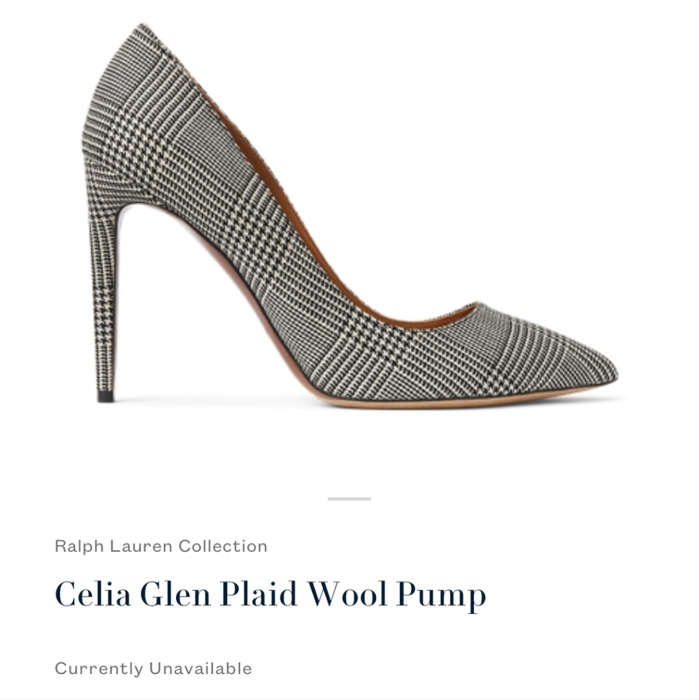 Ralph Lauren Purple Label Celia Glen Plaid Wool Pump